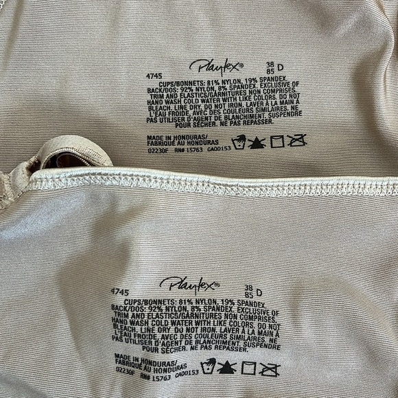 Playtex 18 Hour Bra Ultimate Lift & Support 38 D Nude Wireless Full Coverage 2pk - Picture 13 of 15